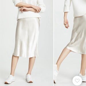 Elegant Cream Midi Skirt